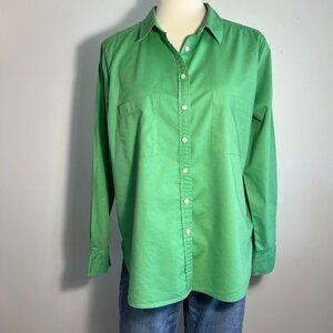 Loft Kelly Green Button down blouse Size Large